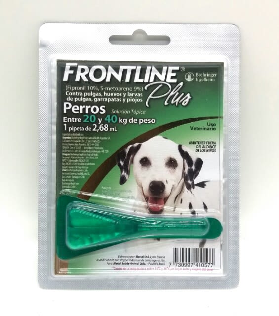 ANTIPARASITARIO EXTERNO PERRO - FRONTLINE - 20 A 40 KG - 1 PIPETA1