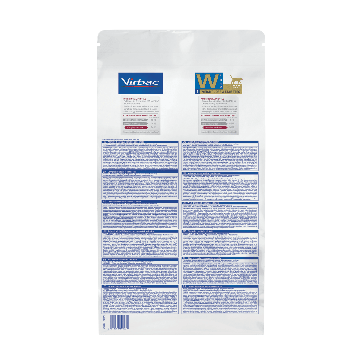ALIMENTO GATO - VIRBAC - WEIGHT LOSS & DIABETES2