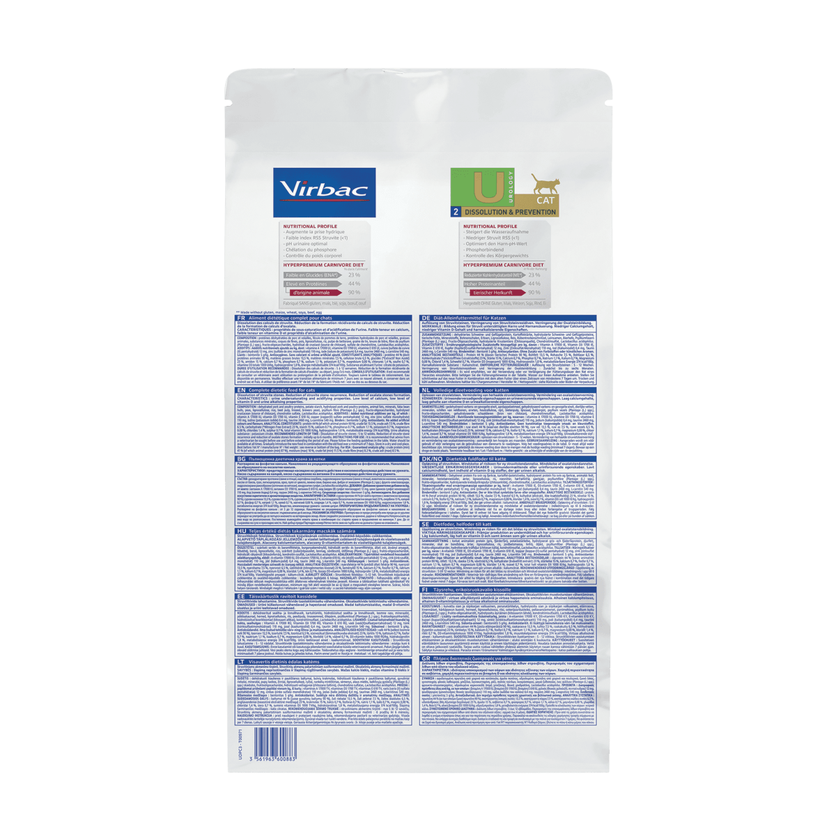 ALIMENTO GATO VIRBAC UROLOGY 2 DISSOLUTION & PREVENTION