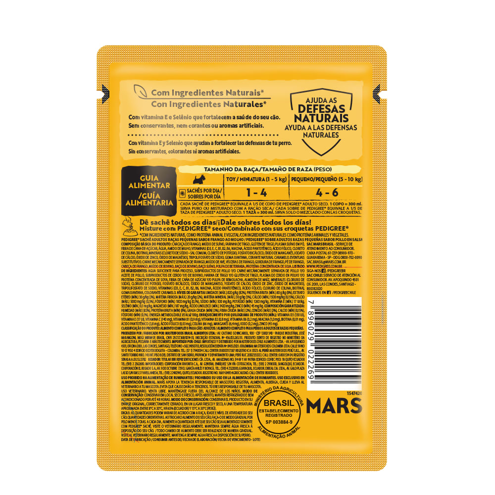 ALIMENTO HUMEDO PERRO - PEDIGREE - POUCH ADULTO RAZA PEQUEÑA POLLO2