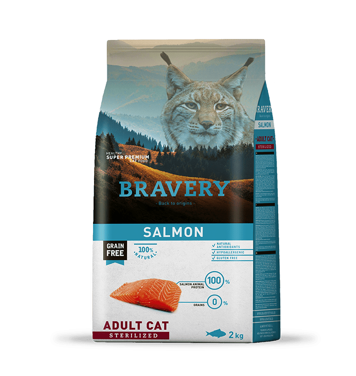 ALIMENTO GATO - BRAVERY - ADULTO ESTERILIZADO SALMON 0