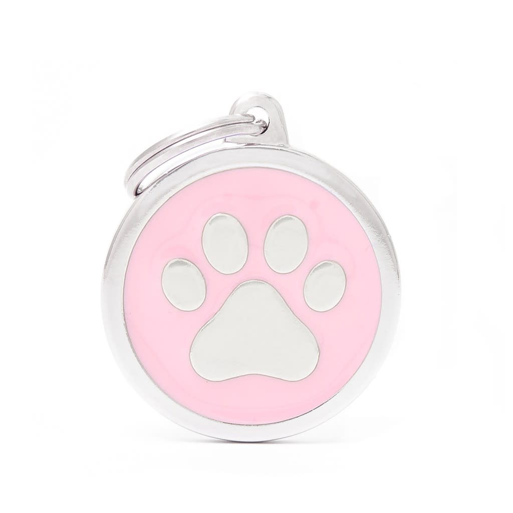 PLACA MASCOTA - MY FAMILY - CLASSIC PINK CIRCLE PAW 0