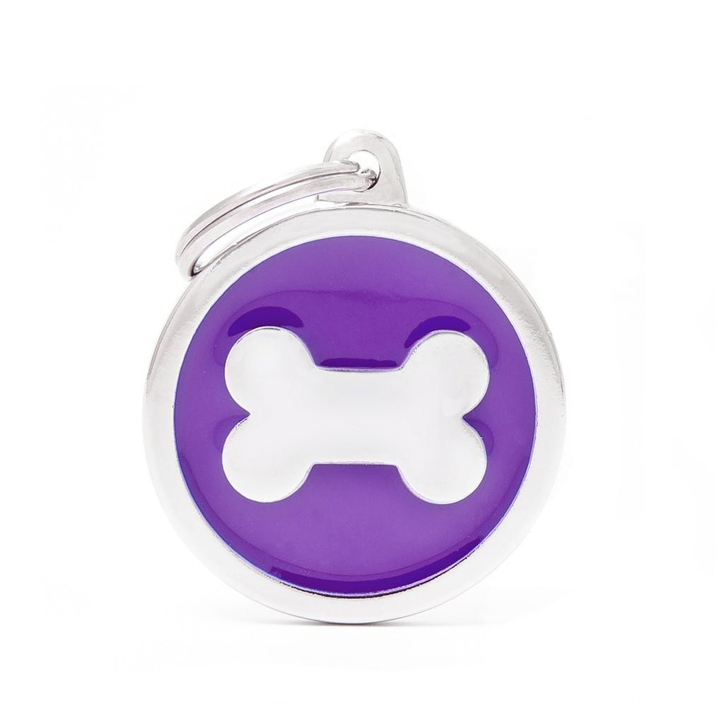 PLACA MASCOTA - MY FAMILY - CLASSIC PURPLE CIRCLE BONE 0