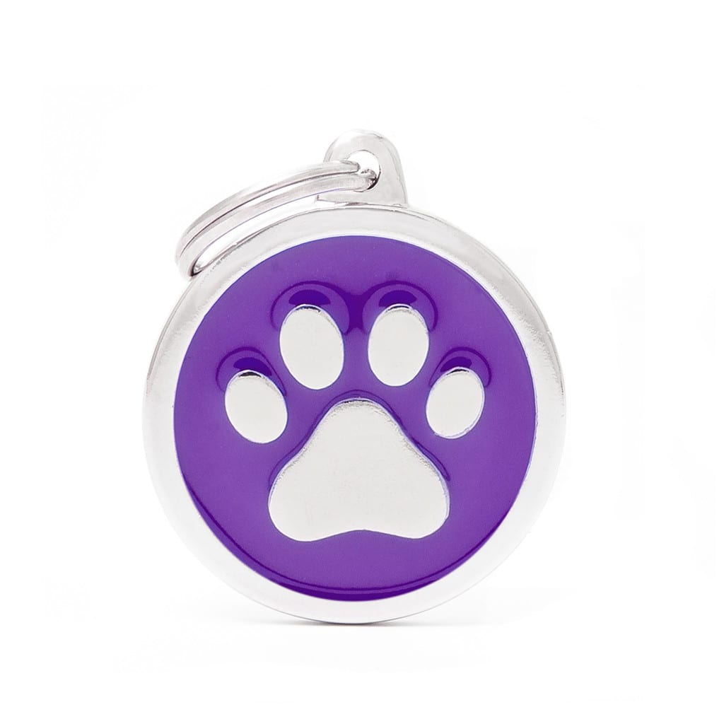 PLACA MASCOTA - MY FAMILY - PURPLE BIG CIRCLE PAW 1