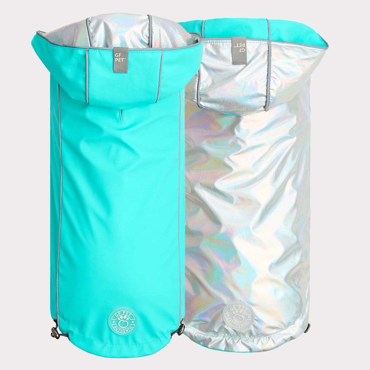 ACCESORIO PERRO - GF PET - IMPERMEABLE REVERSIBLE NEON AQUA1