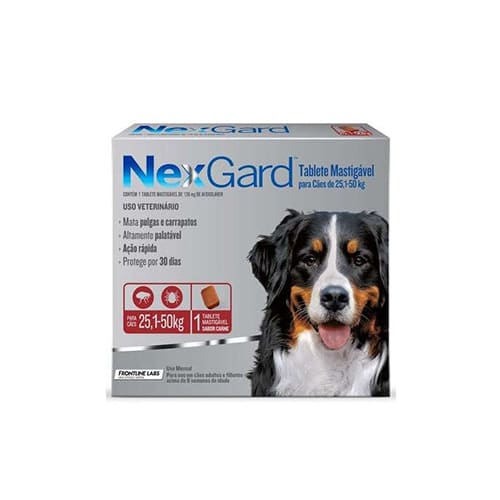 ANTIPARASITARIO EXTERNO PERRO - NEXGARD - 25.1 A 50 KG MASTICABLE 0