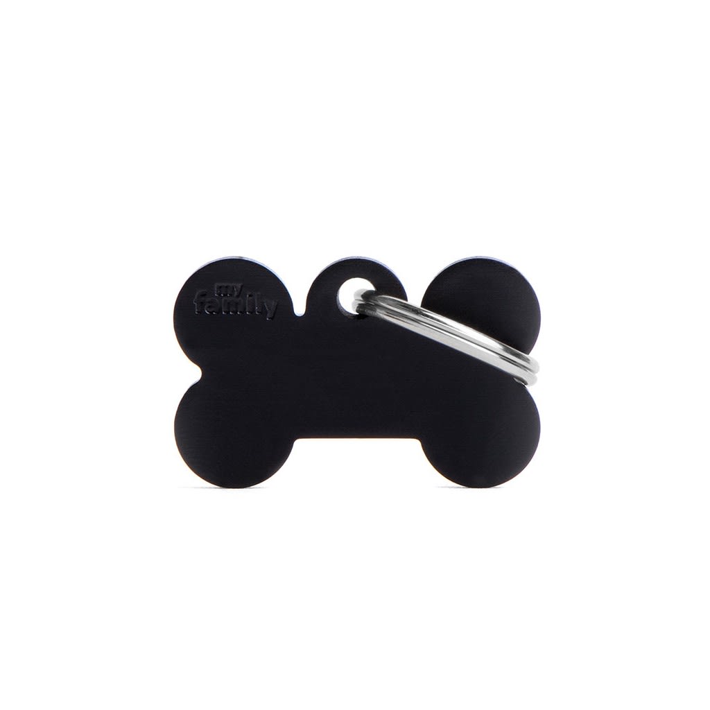 PLACA MASCOTA - MY FAMILY - BASIC ALUMINIUM BLACK BONE 0