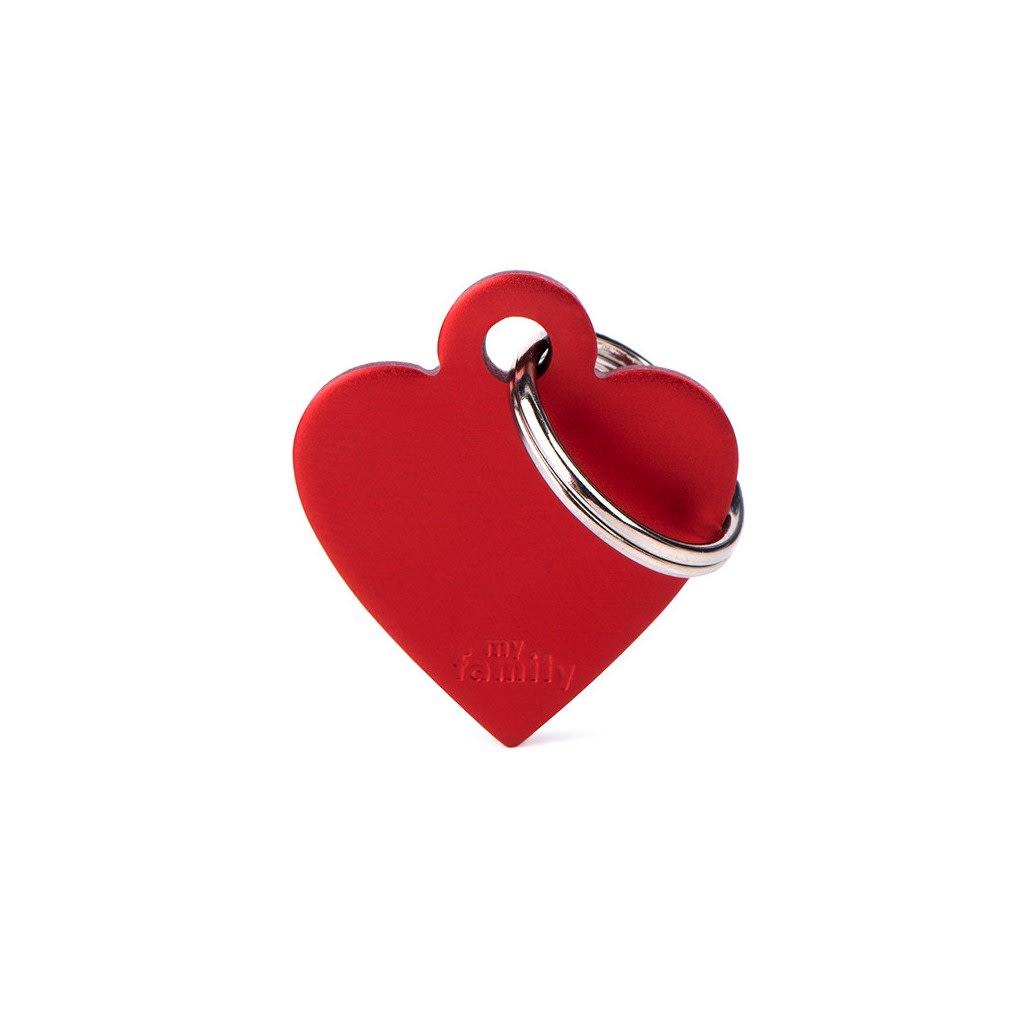 PLACA MASCOTA - MY FAMILY - BASIC ALUMINIUM RED HEART 0