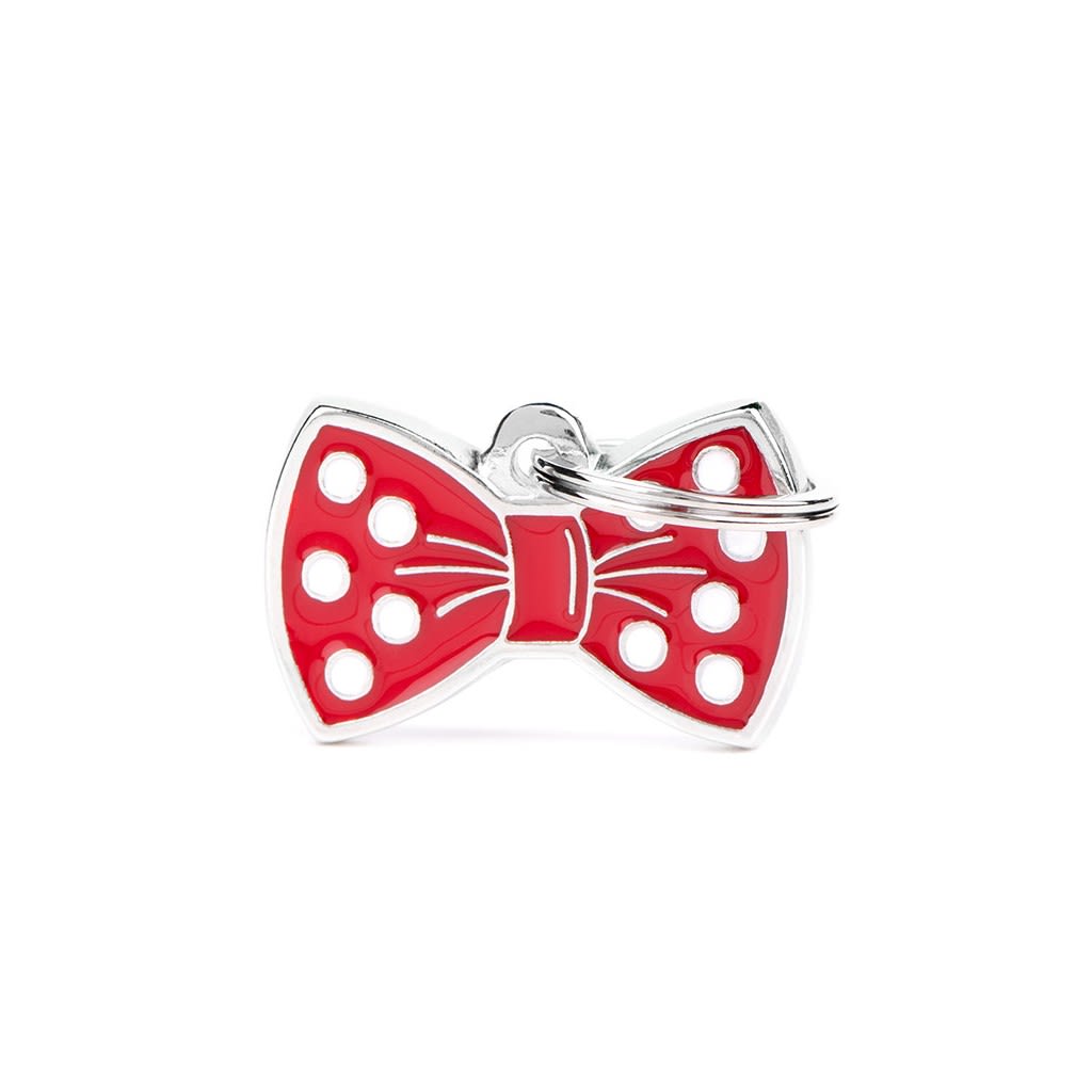 PLACA MASCOTA - MY FAMILY - CHARMS BOW TIE RED 0