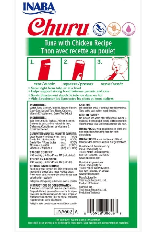 SNACK GATO - INABA - CHURU ATÚN CON POLLO2