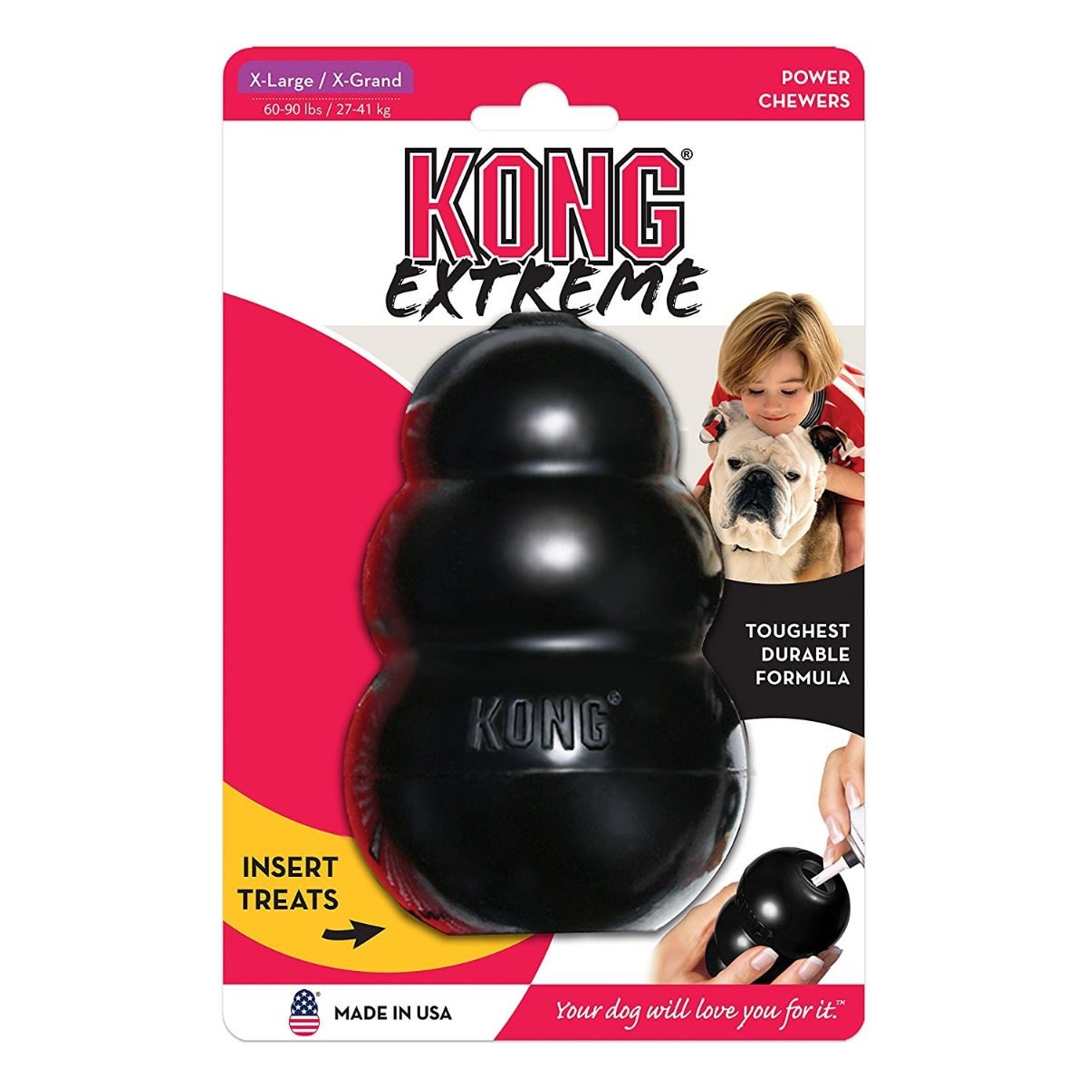 Kong extreme rubber bal zwart small hondenspeelgoed - Van Noord's Dierenvoeders