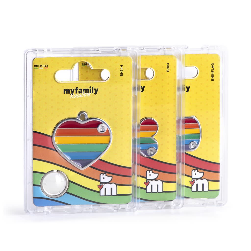 PLACA MASCOTA - MY FAMILY - RAINBOW HEART3