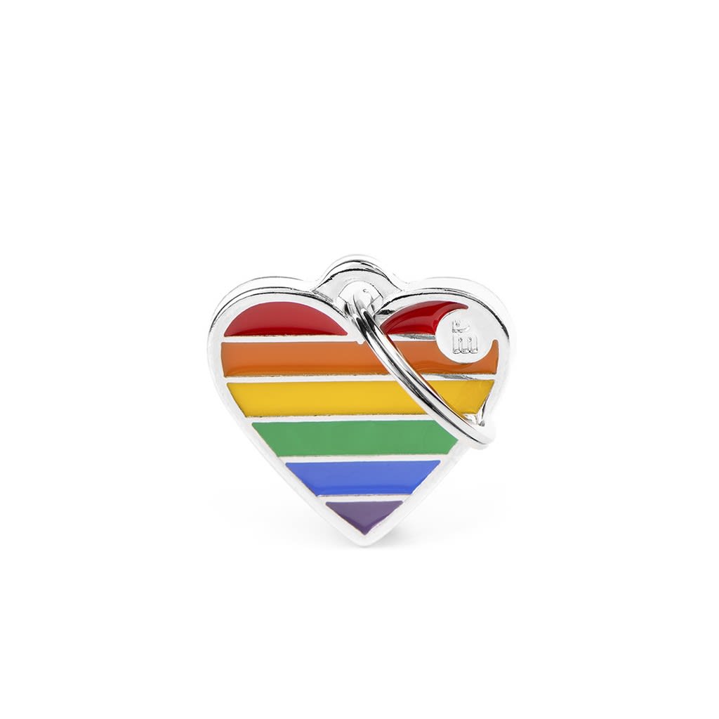 PLACA MASCOTA - MY FAMILY - RAINBOW HEART 0