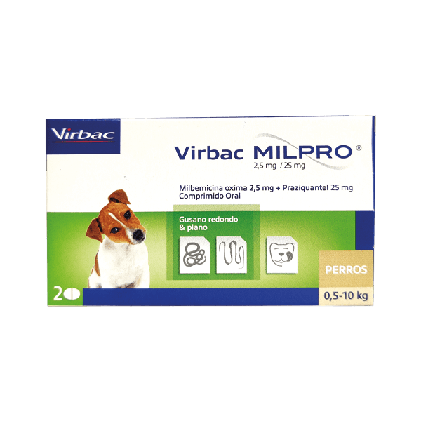 ANTIPARASITARIO INTERNO - VIRBAC - MILPRO 0,5 A 10KG1