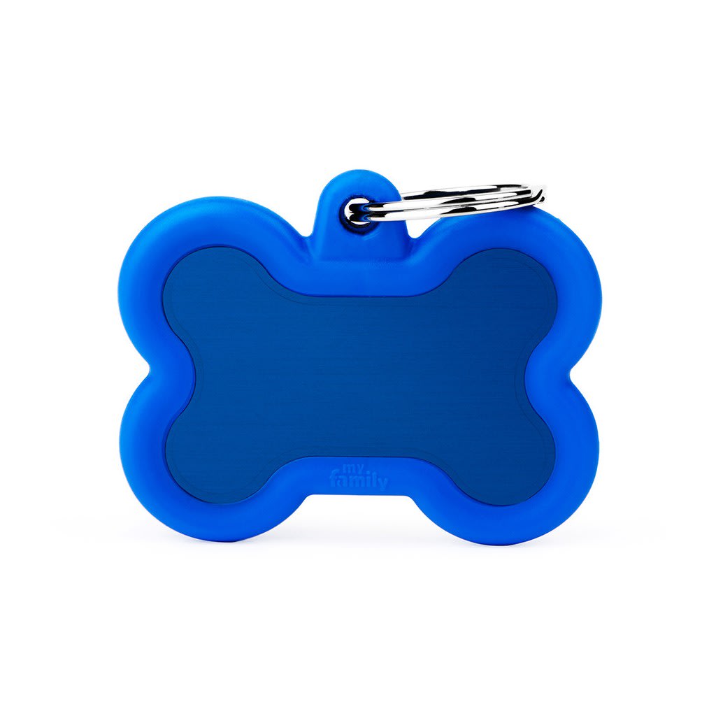 PLACA MASCOTA - MY FAMILY - HUSHTAG BLUE BONE BLUE RUBBER 0