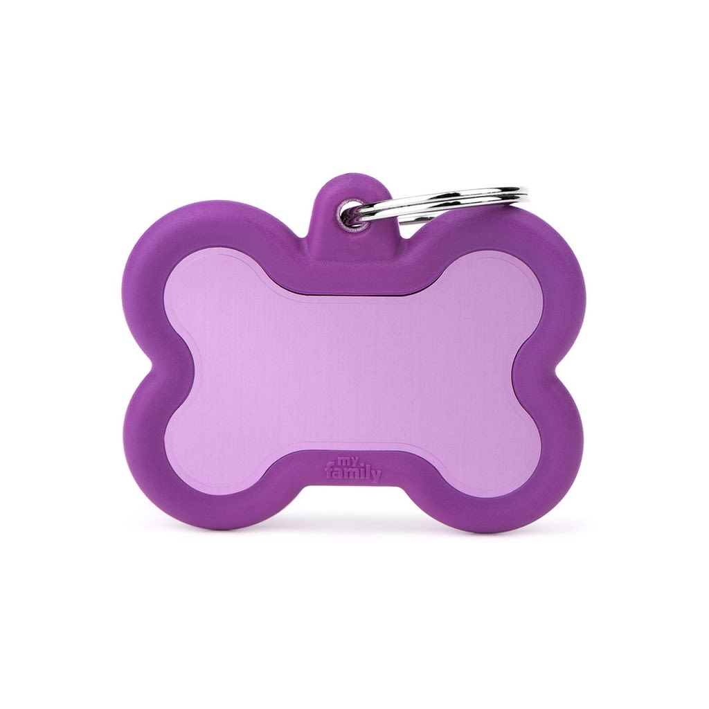 PLACA MASCOTA - MY FAMILY - HUSHTAG PURPLE BONE PURPLE RUBBER 0