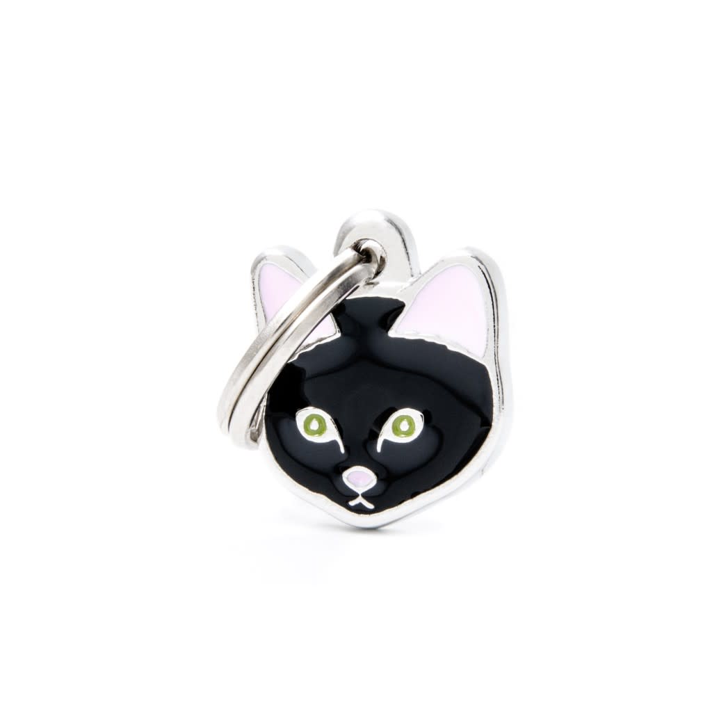 PLACA MASCOTA - MY FAMILY - FRIENDS BLACK EUROPEAN SHORTHAIR CAT 0