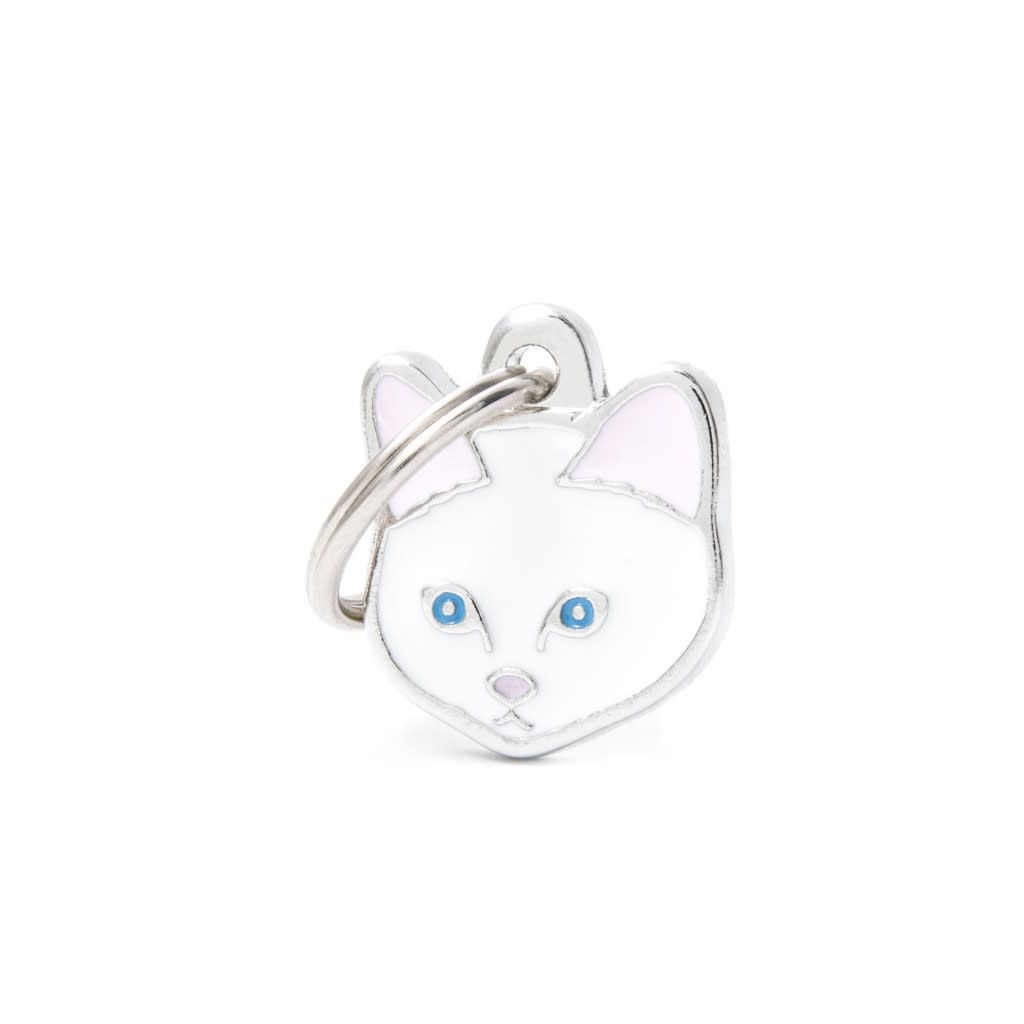 PLACA MASCOTA - MY FAMILY - FRIENDS WHITE EUROPEAN SHORTHAIR CAT 0