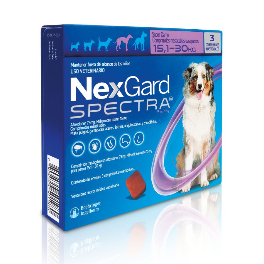 ANTIPARASITARIO INTERNO Y EXTERNO - NEXGARD SPECTRA - 15,1 A 30 KG MASTICABLE2