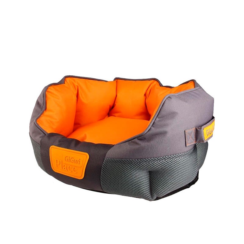 CAMA MASCOTA - GIGWI - GRIS Y NARAJO2