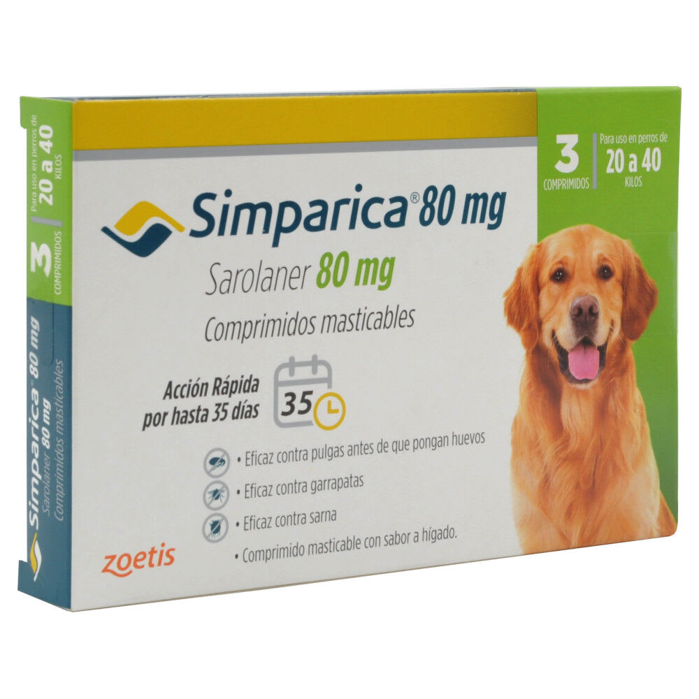 ANTIPARASITARIO EXTERNO PERRO - SIMPARICA - 20 A 40 KG2
