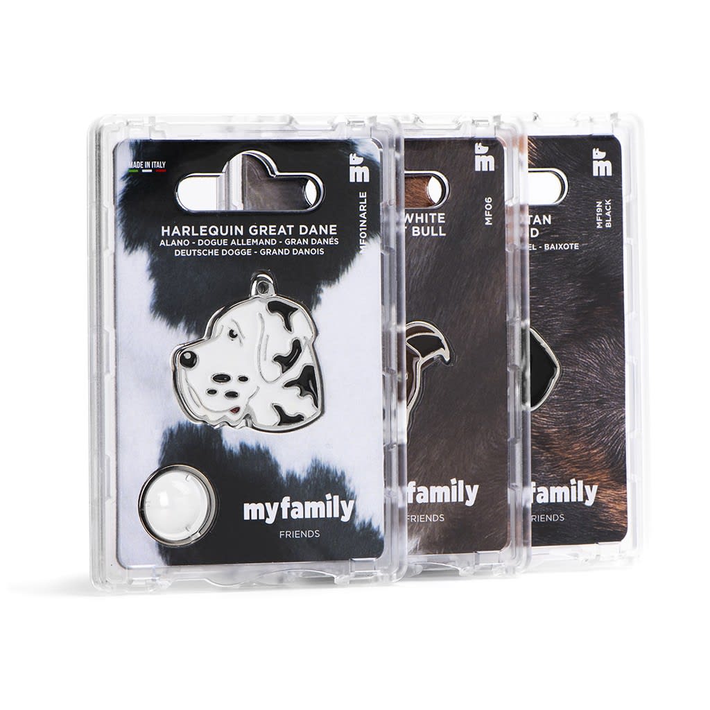 PLACA MASCOTA - MY FAMILY - FRIENDS WHITE POODLE2