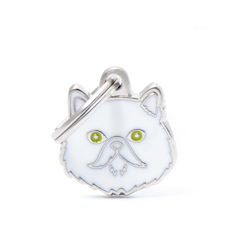 PLACA MASCOTA - MY FAMILY - FRIENDS WHITE PERSIAN CAT 0