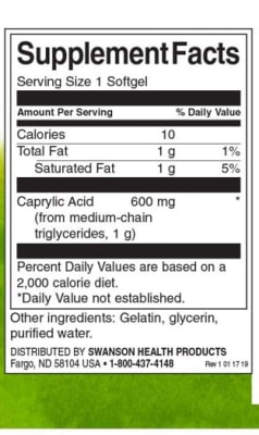 CAPRYLIC ACID Capylic Acid 600 mg 60 capsulas CAPRYLIC ACID Capylic Acid 600 mg 60 capsulas
