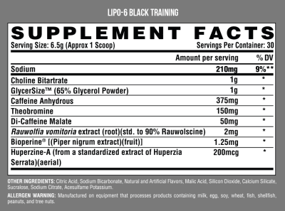 Lipo 6 Black Training 30 servicios Lipo 6 Black Training 30 servicios