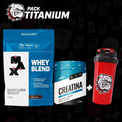 PACK TITANIUM - WHEY 1,8 KG + CREATINA 300G + SHAKER DE REGALO