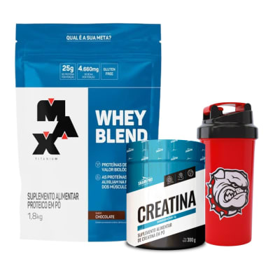 PACK TITANIUM - WHEY 1,8 KG + CREATINA 300G + SHAKER DE REGALO