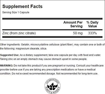 Zinc 30 mg 60 capsulas Zinc 30 mg 60 capsulas