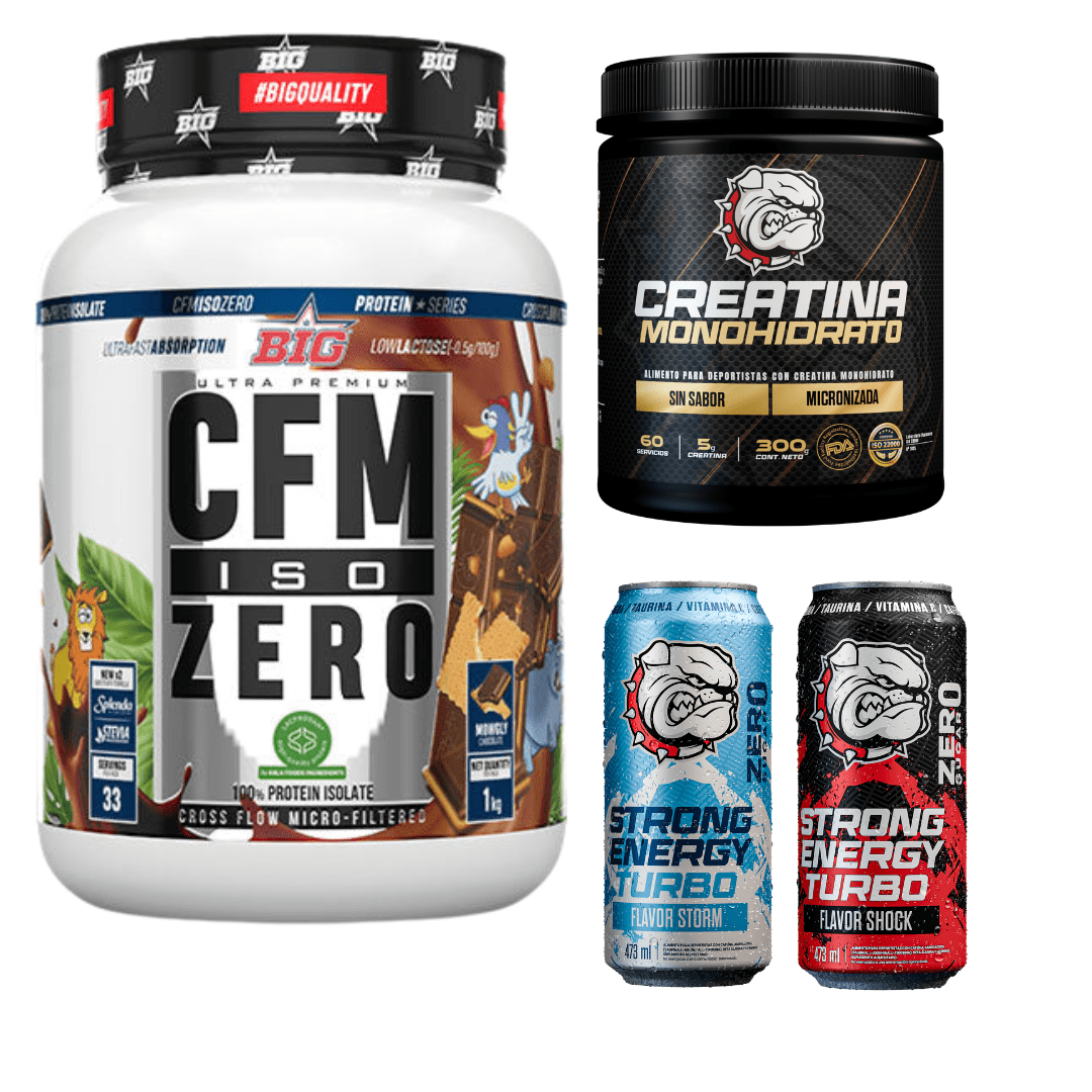 CFM ISO ZERO MOWGLY CHOCOLATE 1KG + CREATINA FDA 300G + ENERGY REGALO2