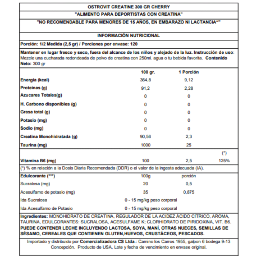CREATINE MONOHYDRATE 300 GR - OSTROVIT - MANGO2