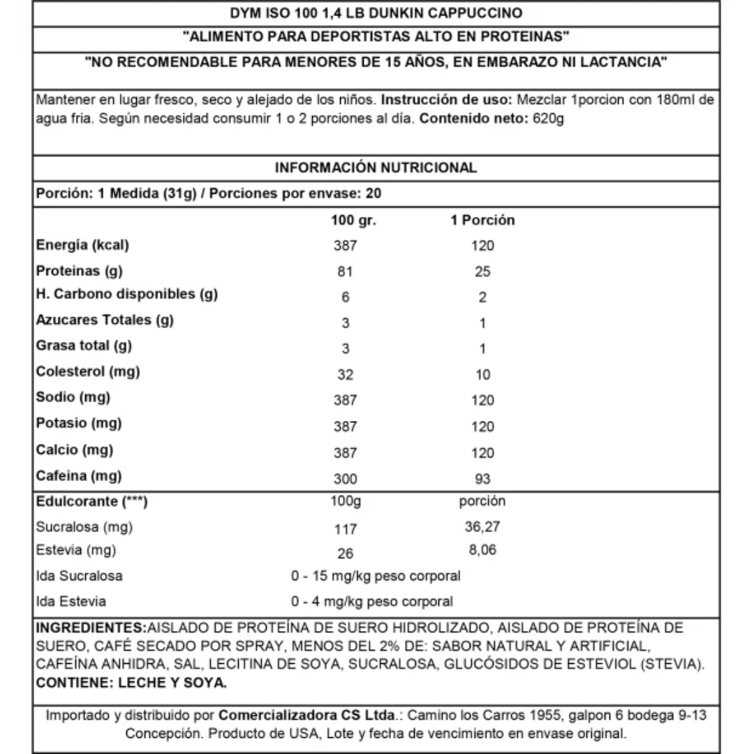ISO100 DUNKIN 610G - 20 SERV4