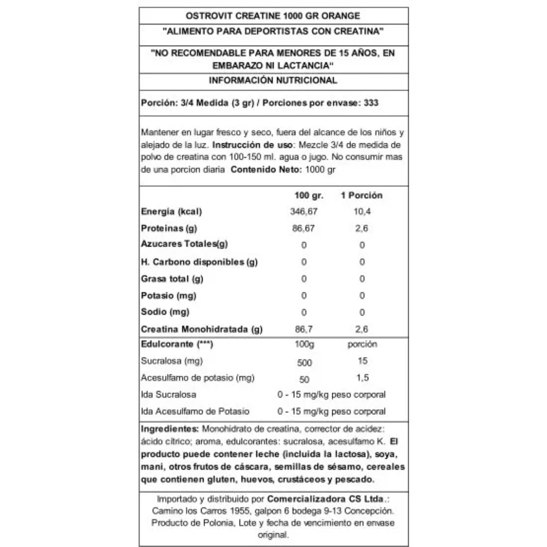 CREATINE MONOHYDRATE SABORES - 1 KG - OSTROVIT4