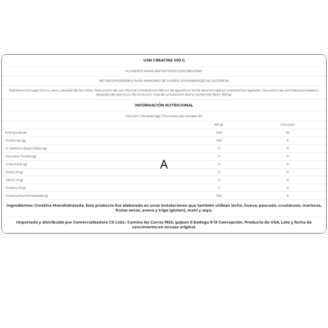 Creatina Monohidratada - USN 300 Grs4