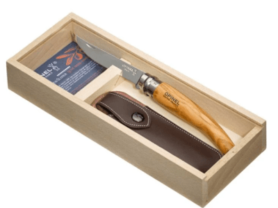 CUCHILLO OPINEL N°10 - MANGO de OLIVO + FUNDA - Opinel
