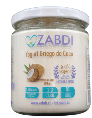 Yogurt Griego de Coco 450 ml Zabdi
