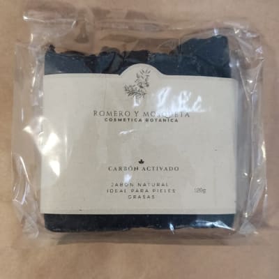 JABÓN CARBON ACTIVADO 120g - Romero y Mosqueta