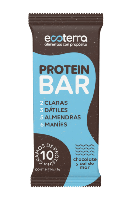 BARRA DE PROTEÍNA CHOCOLATE y SAL DE MAR 42g - Ecoterra