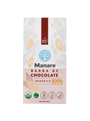 CHOCOLATE orgánico en BARRA 100% - 100g - Manare