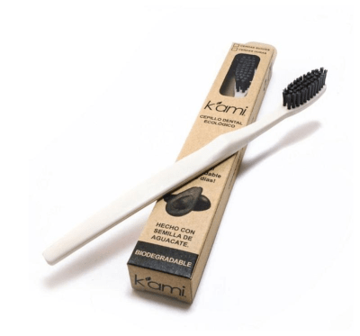 CEPILLO DENTAL ECOLÓGICO CERDAS MEDIAS - BIODEGRADABLE (Hecho con Semillas de Aguacate) - Kami