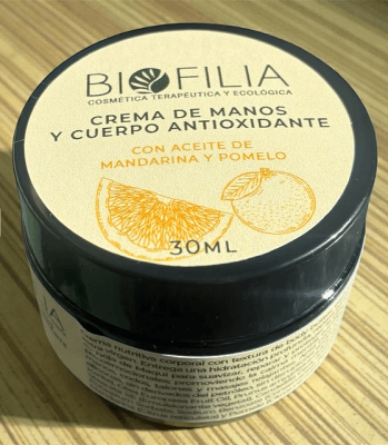 CREMA de MANOS MANDARINA POMELO - 30ml - Biofilia