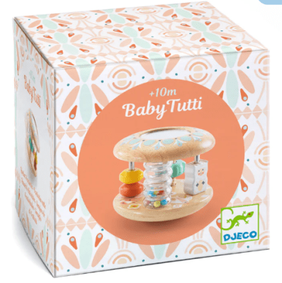 Juguete Sensorial y Sonajero de Madera BabyTutti 6 en 1 - Djeco