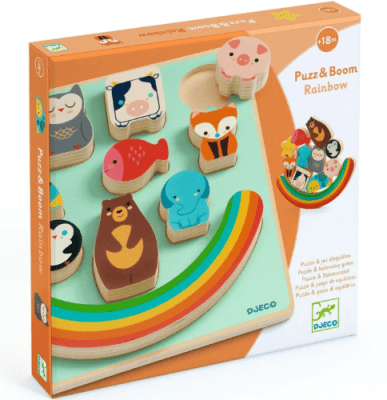 PUZZLE de madera RAINBOW - 12 piezas - Djeco