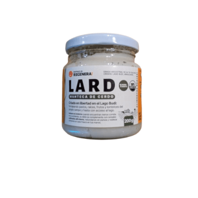 MANTECA CERDO (LARD) del Lago Budi, libre de hormonas y antibióticos – Frasco 200g