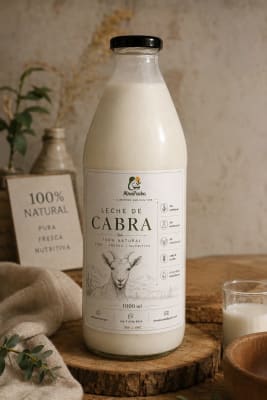 LECHE de CABRA (pasteurizada) - Botella Vidrio - 1 L - Almapacha
