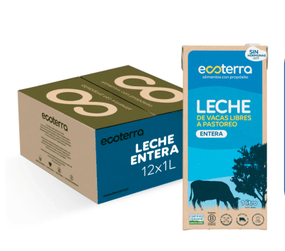 PACK x 12 uu - LECHE de VACA - 1 L - Ecoterra