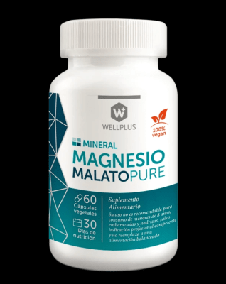 MAGNESIO MALATO PURE  60 Cápsulas - Wellplus